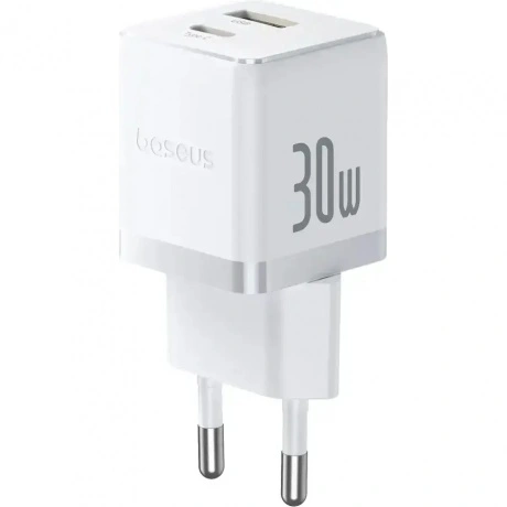 Сетевое зарядное устройство Baseus Palm C+U 30W EU Moon White (P...