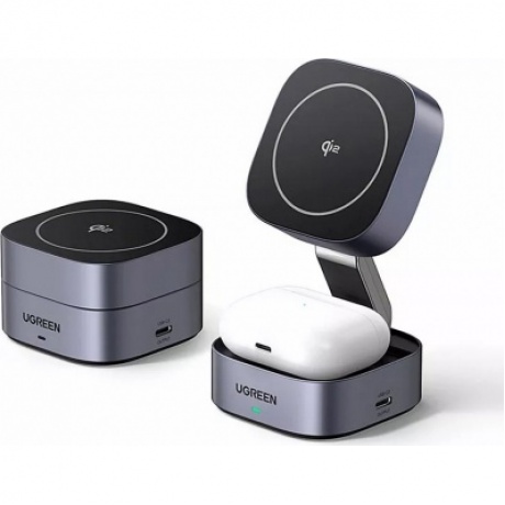 Беспроводное зарядное устройство Ugreen W702 Space Gray (35316) - фото 2