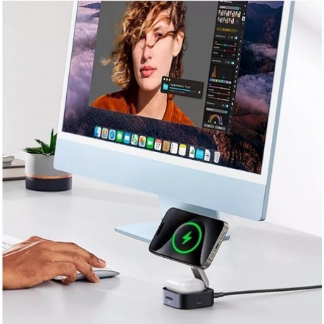 Беспроводное зарядное устройство Ugreen W702 Space Gray (35316) - фото 3