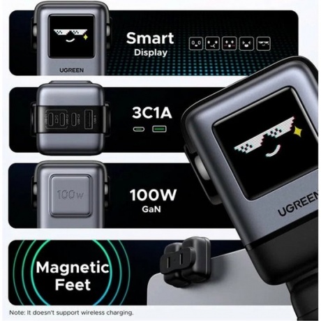Сетевое зарядное устройство Ugreen X688 Gray (45515B) - фото 2