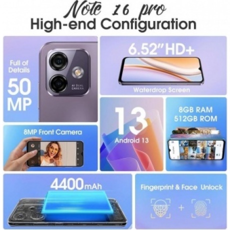 Смартфон Ulefone Note 16 Pro 8/128Gb Blue - фото 8