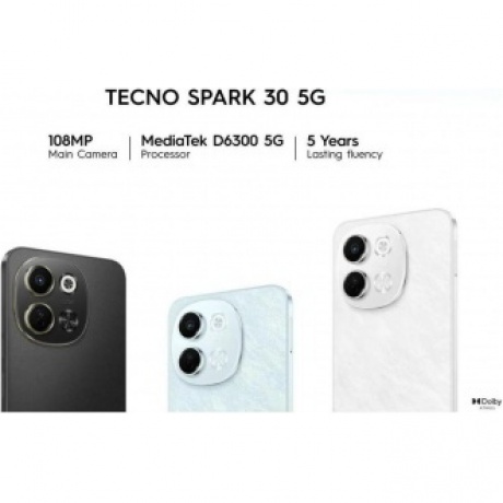 Смартфон Tecno Spark 30 5G 6/128Gb Midnight Shadow - фото 10