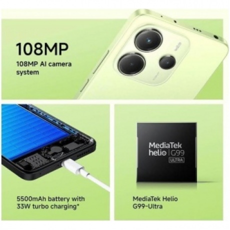 Смартфон Xiaomi Redmi Note 14 8/128Gb Lime Green - фото 17