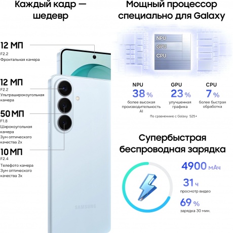 Смартфон Samsung Galaxy S26+ 12/256Gb (SM-S947BLBBCAU) Blue - фото 9