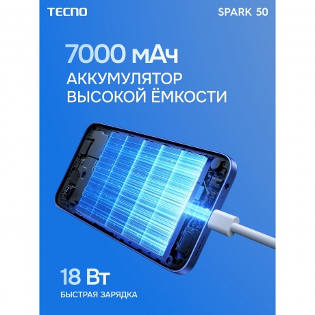Смартфон Tecno Spark 50 6/128Gb синий - фото 10