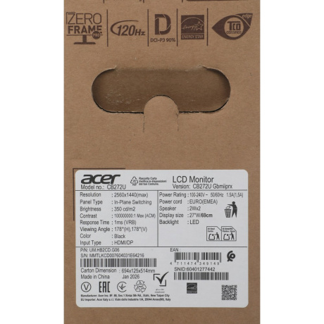 Монитор Acer 27" CB272UGbmiiprx (UM.HB2CD.G06) - фото 22