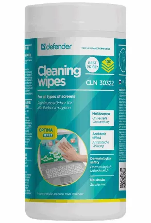 Чистящие салфетки DEFENDER CLN 30322 Optima для экранов 100 шт, ...