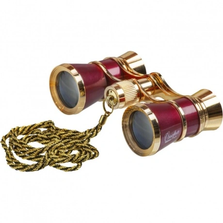 Бинокль VEBER БГЦ 3*25 D07 (красный с цепочкой)
