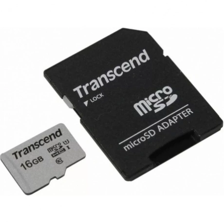Карта памяти Transcend micro SDHC 16Gb 300S UHS-I U1 + ADP (90/4...