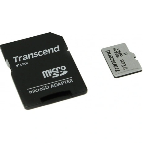 Карта памяти Transcend micro SDHC 32Gb 300S UHS-I U1 + ADP (90/4...