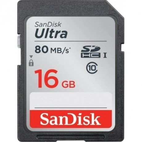 Карта памяти SanDisk 16Gb Ultra SDHC Class 10 UHS-I (80/10 MB/s)