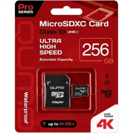 Карта памяти Qumo microSDXC 256Gb class 10 UHS Class 3 256GB + S...