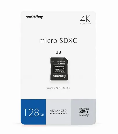 Карта памяти SmartBuy micro SDXC 128Gb Advanced Series UHS-I U3 ...