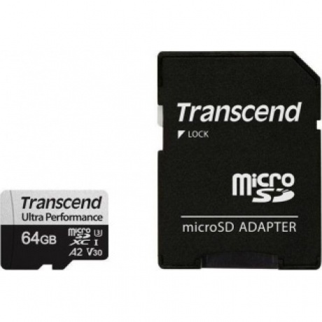 Карта памяти Transcend  microSD 64GB (TS64GUSD340S) w/ adapter - фото 2