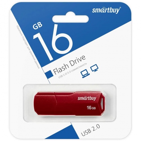 Карта памяти SmartBuy 16GB CLUE Burgundy (SB16GBCLU-BG) - фото 4
