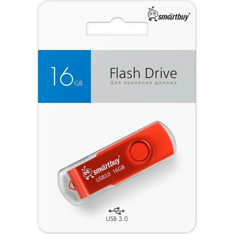 Карта памяти SmartBuy 16GB Twist Red 3.0 (SB016GB3TWR)