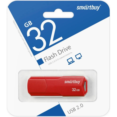 Карта памяти SmartBuy 32GB CLUE Red (SB32GBCLU-R) - фото 1