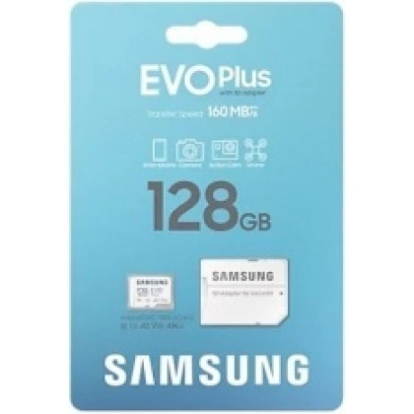 Карта памяти Samsung 128GB EVO PLUS (2024) U3, V30, A2 + adapter...