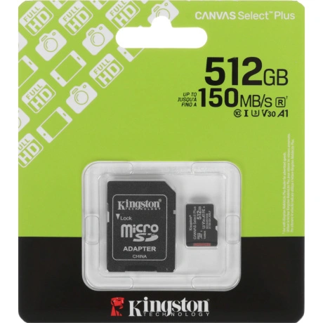 Карта памяти Kingston Canvas Select Plus microSDXC SSDCS3/512GB ...