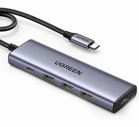 Хаб UGREEN USB концентратор USB-C to HDMI, 3хUSB 3.0 A, PD Power...
